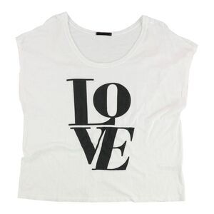 dirty violet Womens Love Graphic T-Shirt, Off-White, NWT